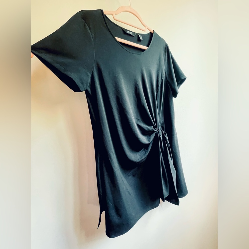Dennis Basso Black Draped Top Size 14 - Picture 2 of 6
